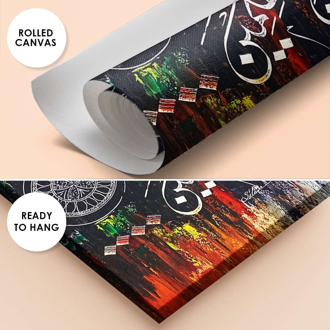 Dua of Yunus "La ilaha illa anta" Mosque Domes Abstract Handmade Painting