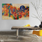 Names of Allah (S.W.T) Abstract Calligraphy Handmade Painting