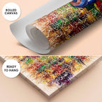 Asma-ul-Husna Calligraphy Grid Abstract Handmade Painting