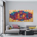 99 Names of Allah Grid Abstract Handmade Painting