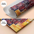 99 Names of Allah Grid Abstract Handmade Painting