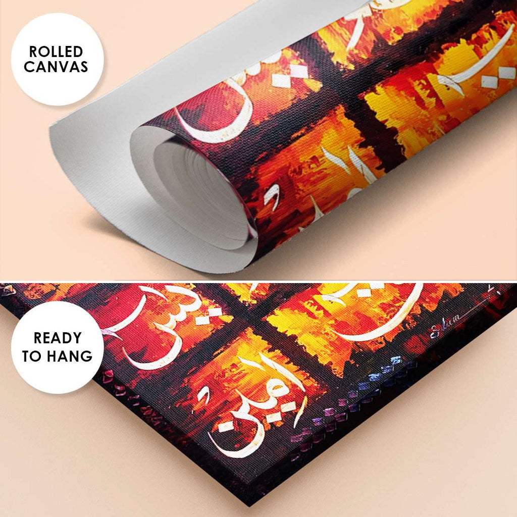 Lohe Qurani Grid Abstract Handmade Painting