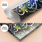 Prophet Yunus's Prayer Calligraphy Mosque Grey Abstract Handmade Painting