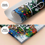 Vertical Hasbunallahu wa Ni'mal Wakeel Abstract Multi-Color Handmade Painting