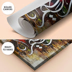 Subhan Allahil Azeem Abstract Earth Tones Calligraphy Handmade Painting