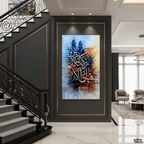 "Fabi Ayyi Ala-i" Mosque & Minaret Abstract Handmade Painting