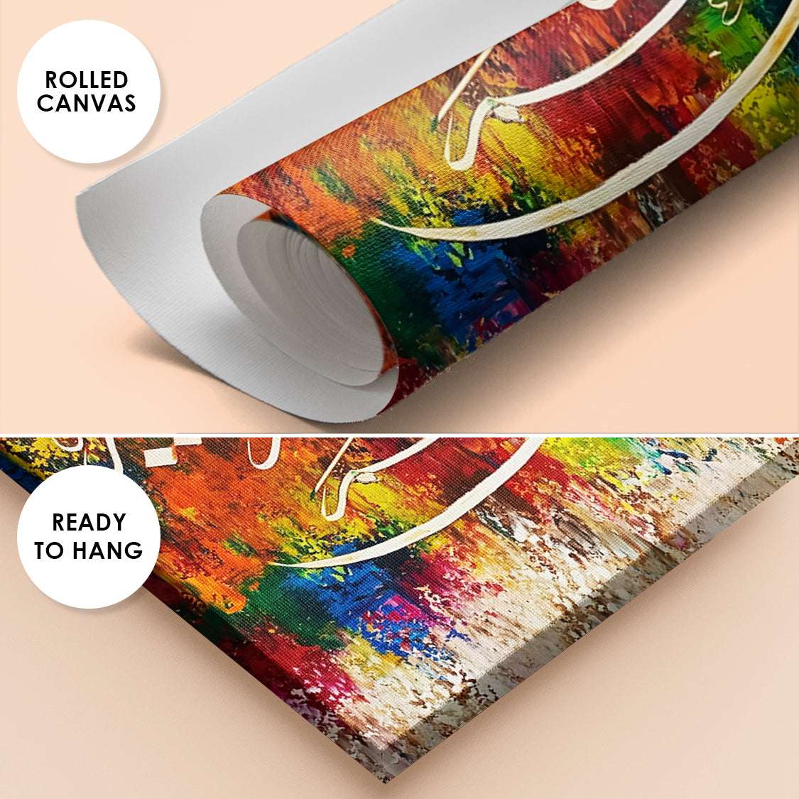 Hasbunallahu wa Ni'mal Wakeel Dynamic Abstract Calligraphy Handmade Painting