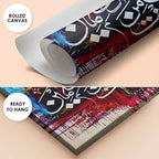 Prophet Yunus's Prayer Calligraphy & Dome Skyline Abstract Handmade Painting