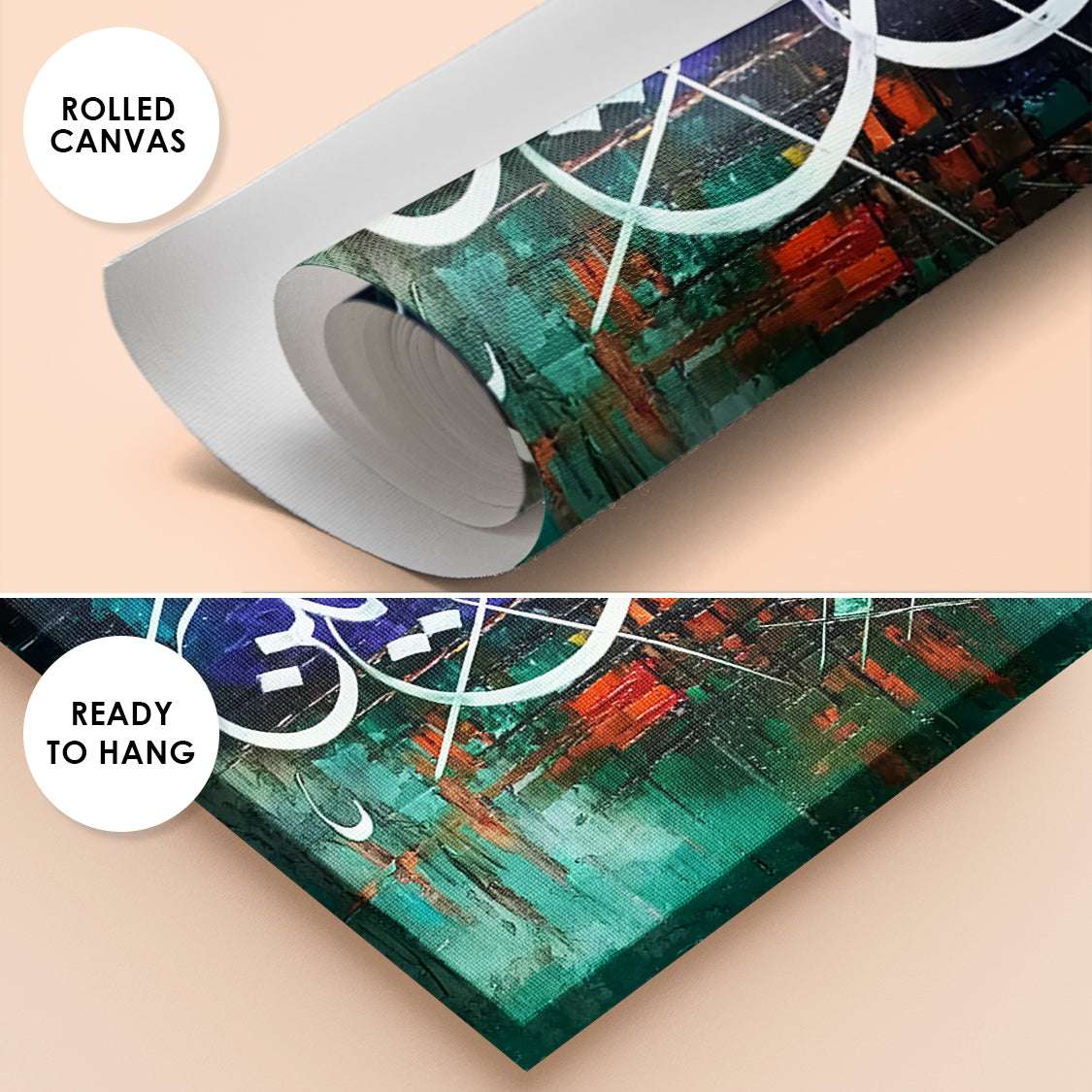 Prophet Yunus's Prayer Calligraphy Dynamic Abstract Handmade Painting