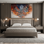 Ayat al-Kursi Full Calligraphy Circular Abstract Handmade Painting