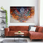 Ayat al-Kursi Full Calligraphy Circular Abstract Handmade Painting