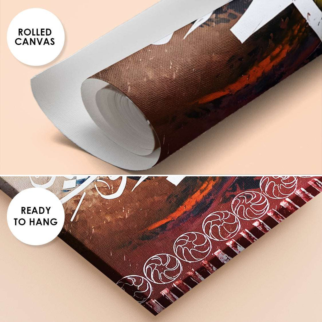 Ayat an-Nur "Allahu Nur" Abstract Calligraphy Handmade Painting