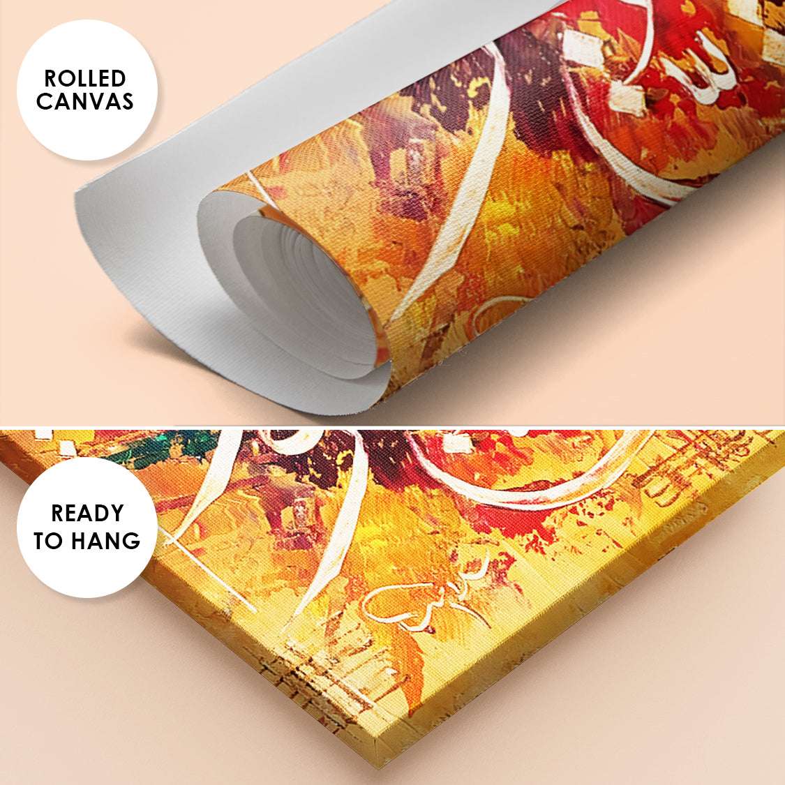 "Ya Hayyu Ya Qayyum" Abstract Calligraphy Handmade Painting