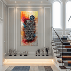 Full Ayat al-Kursi Calligraphy Abstract Handmade Painting